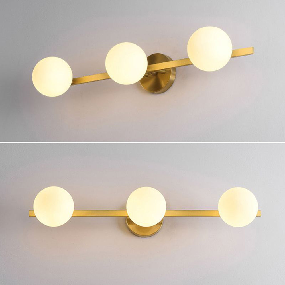 Valentina Natural Redondo Metal/Vidrio LED Aplique de Pared Dorado