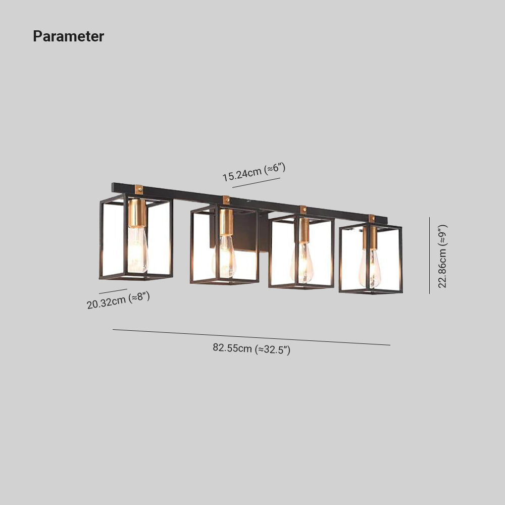 Silva Moderno Rectangular Cuboide Metal/Acrílico Aplique de Pared Negro