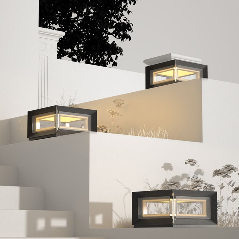 Ray Moderno Lámpara LED Exterior Cubo Metal Patio