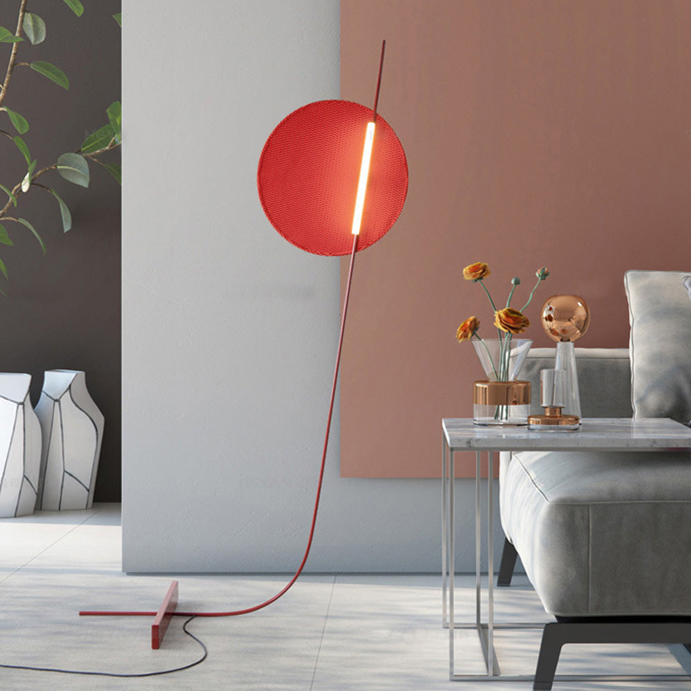 Mira Moderna Simple Metal/Fibra Lámpara de Pie Rojo