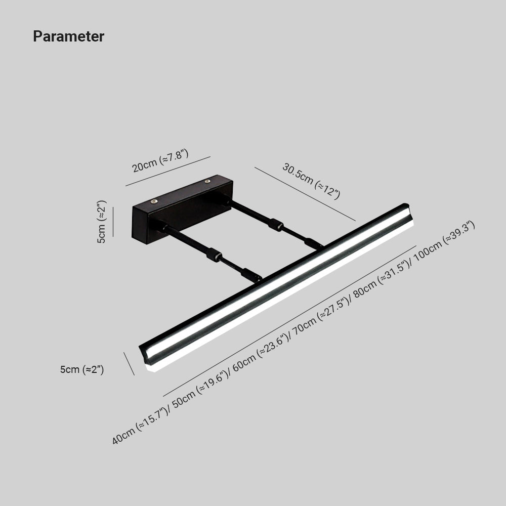 Arisha Moderno Rectángulo Metal/Acrílico LED Ajustable Aplique de Pared Negro