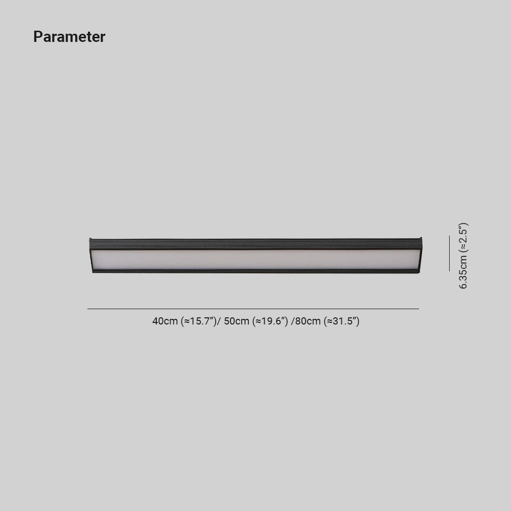 Ray Minimalista Rectángular Metal/Acrílico Aplique de Pared Negro/Blanco
