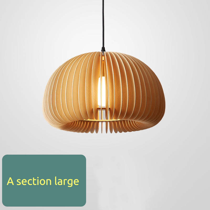 Muto Sencillo Semicircular Madera Lámpara Colgante Dormitorio