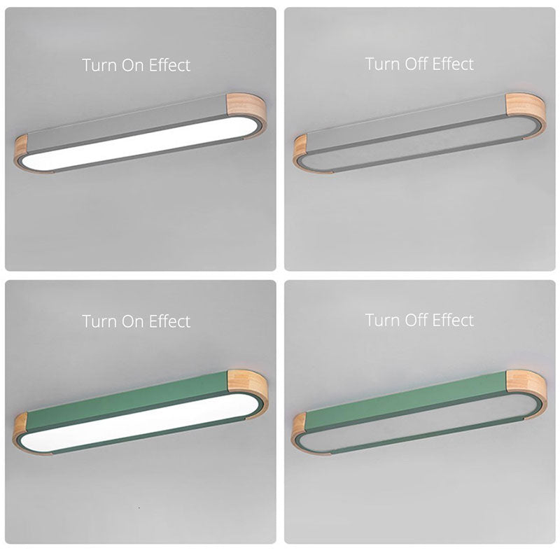 Valentina Nordic LED Madera Lámpara de Techo Blanca/Gris/Verde