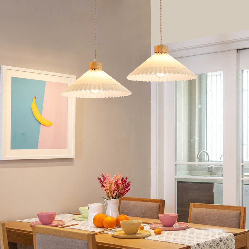 Muto Arte Paraguas Madera/PVC Lámpara Colgante Beige