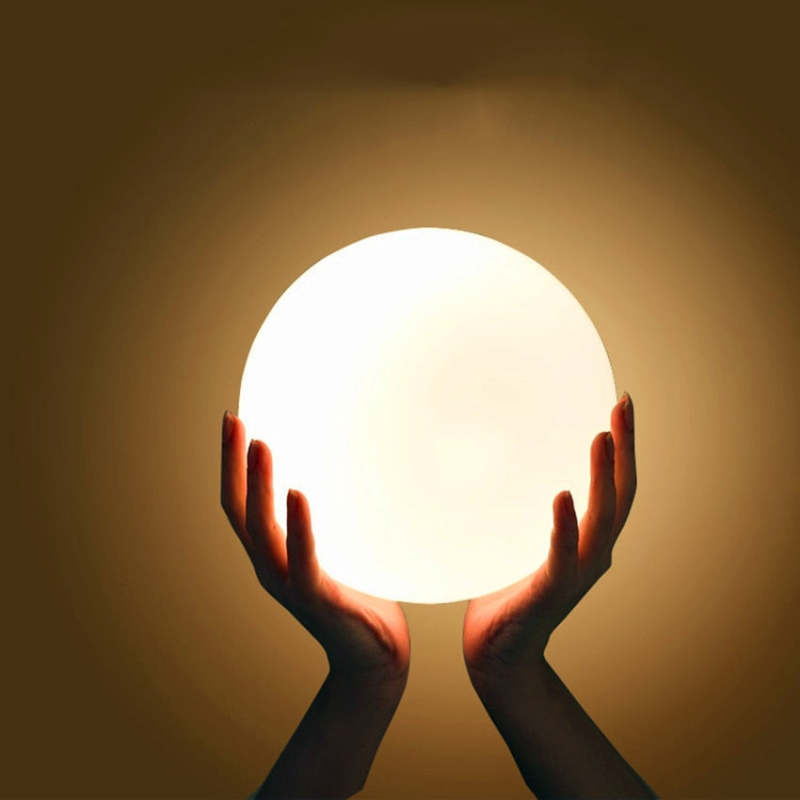 Mira Moderna Esfera Acrílico Luz Exterior Lámpara de Pie Blanca