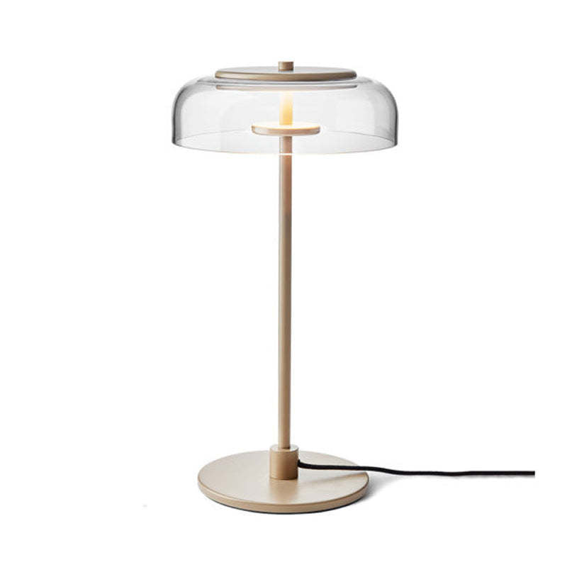 Arisha Moderna Diseño Vidrio/Metal Lámpara de Mesa Dorada/Madera