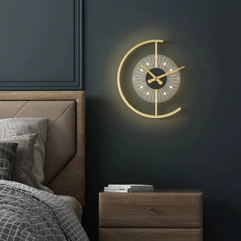 Arisha Decorativo Reloj Metal/Acrílico Aplique de Pared Dorado