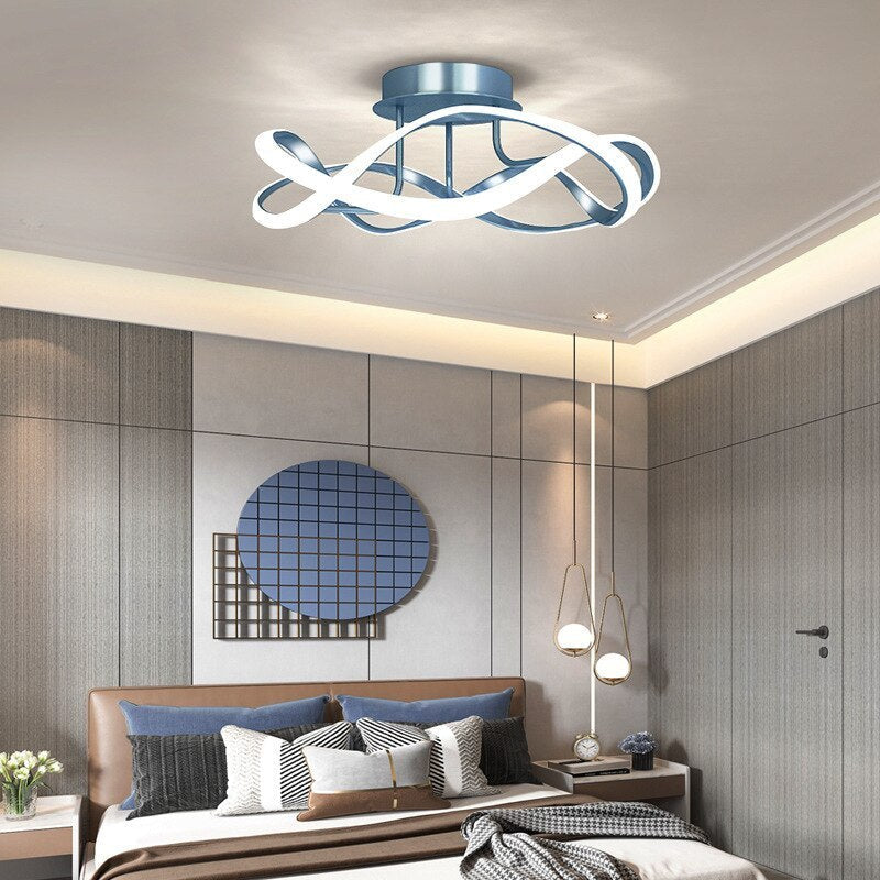 Arisha Decorativa Geométrica Acrílico/Metal LED Lámpara de Techo Negra/Rosa/Azul/Dorada