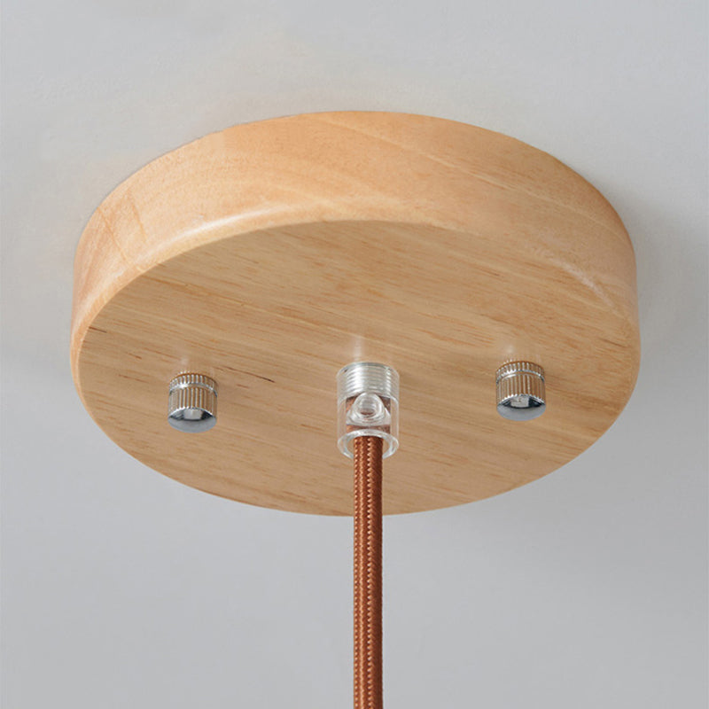 Muto Moderna Madera/Vidrio Lámpara Colgante Blanca