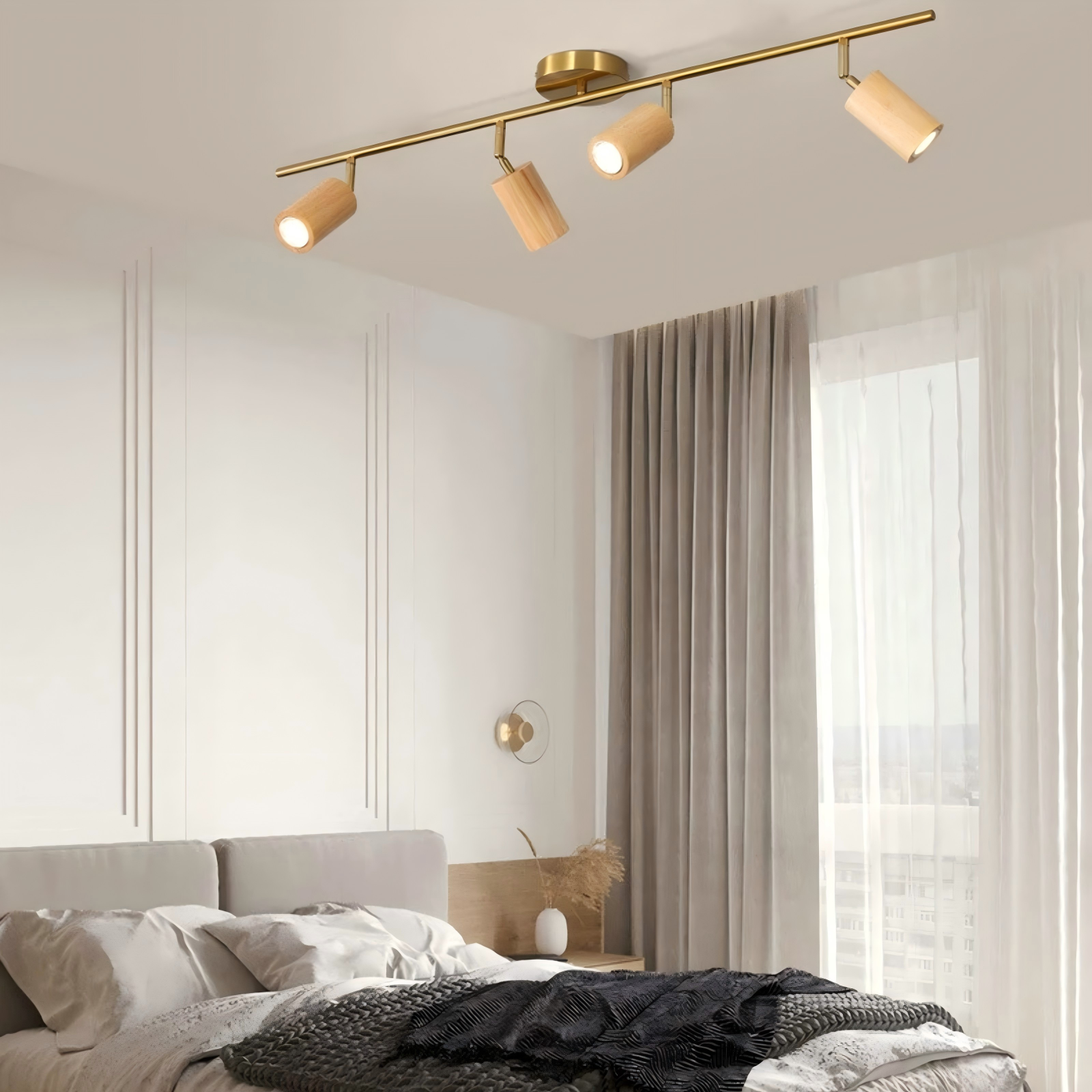 Liora Luz de riel LED de madera