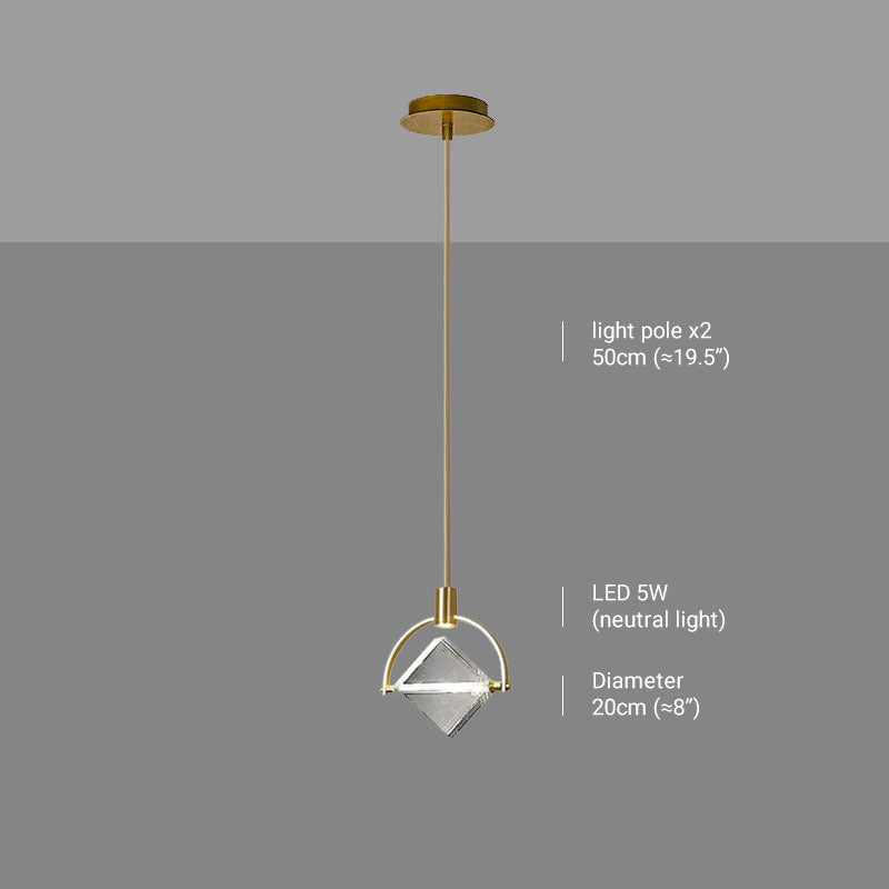 Kristy Moderna Bola/Cuadrada Metal/Cristal Lámpara Colgante Cobre