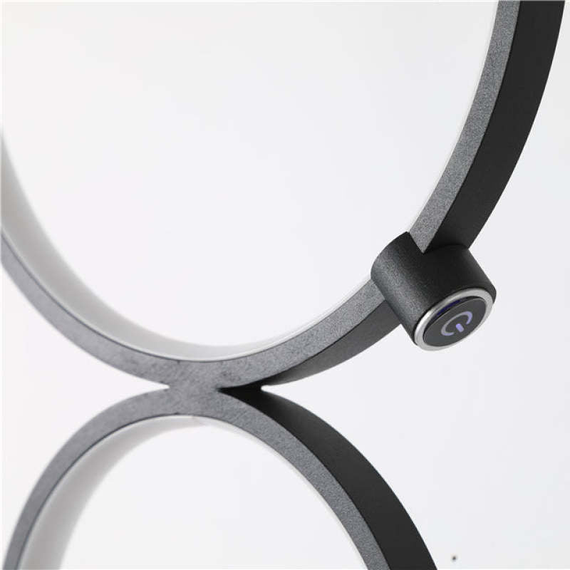 Mira Moderna Geométrico Metal/Silicio LED Lámpara de Pie Negra/Blanca