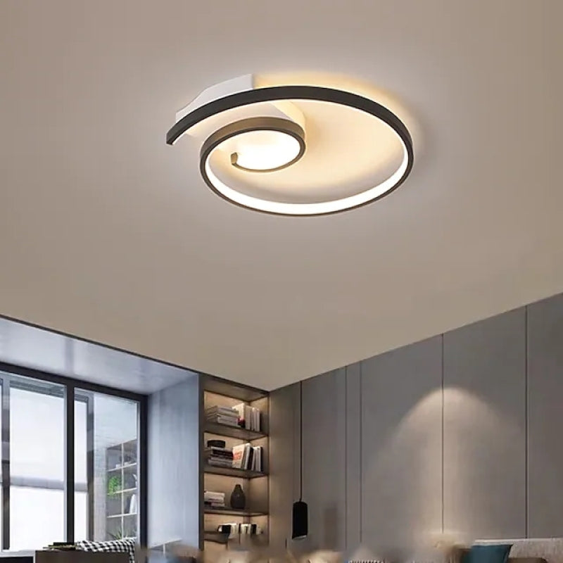 Arisha Moderna Espiral Metal LED Lámpara de Techo Negra/Blanca