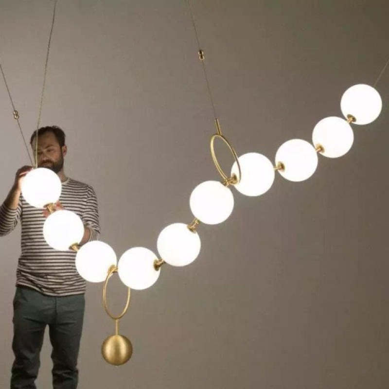 Valentina Diseño Bola Metal/Acrílico Lámpara Colgante Blanca