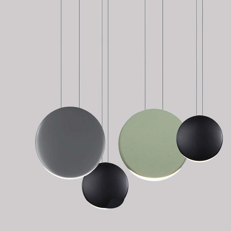 Arisha Minimalista Orbicular Metal Lámpara Colgante Blanca