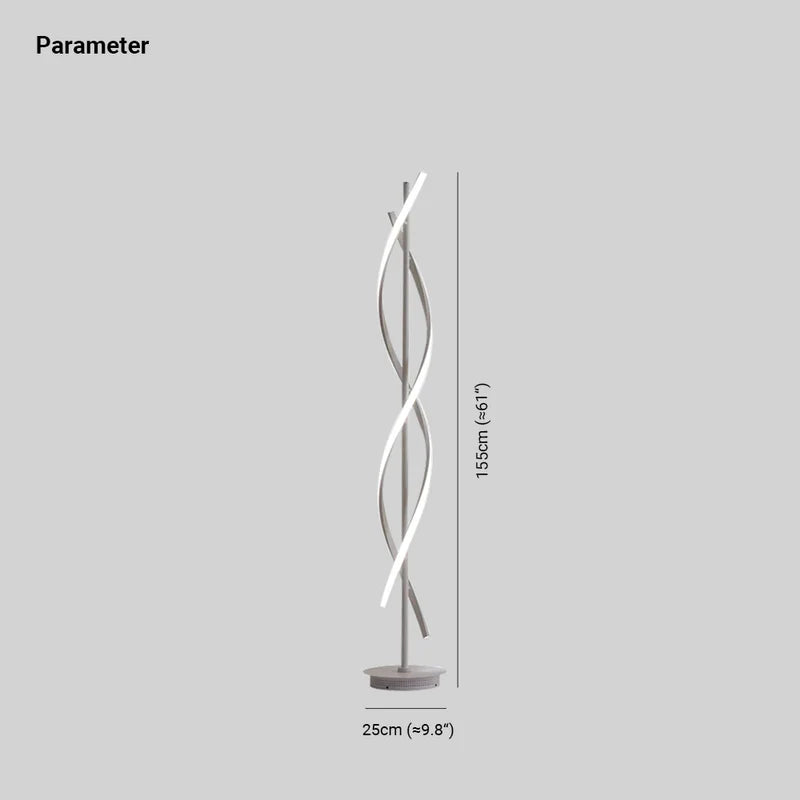 Mira Moderna Diseño Metal/Silicio LED Lámpara de Pie Negra/Blanca