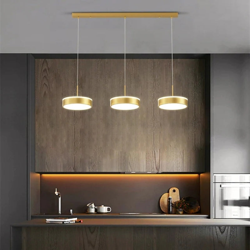 Arisha Simple Círcula Metal/Acrílico Lámpara Colgante Negra/Oro