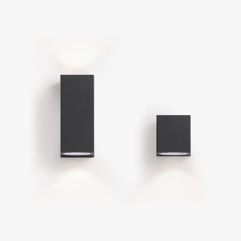 Ray Minimalista Rectangular Metal/Vidrio Aplique de Pared Negro