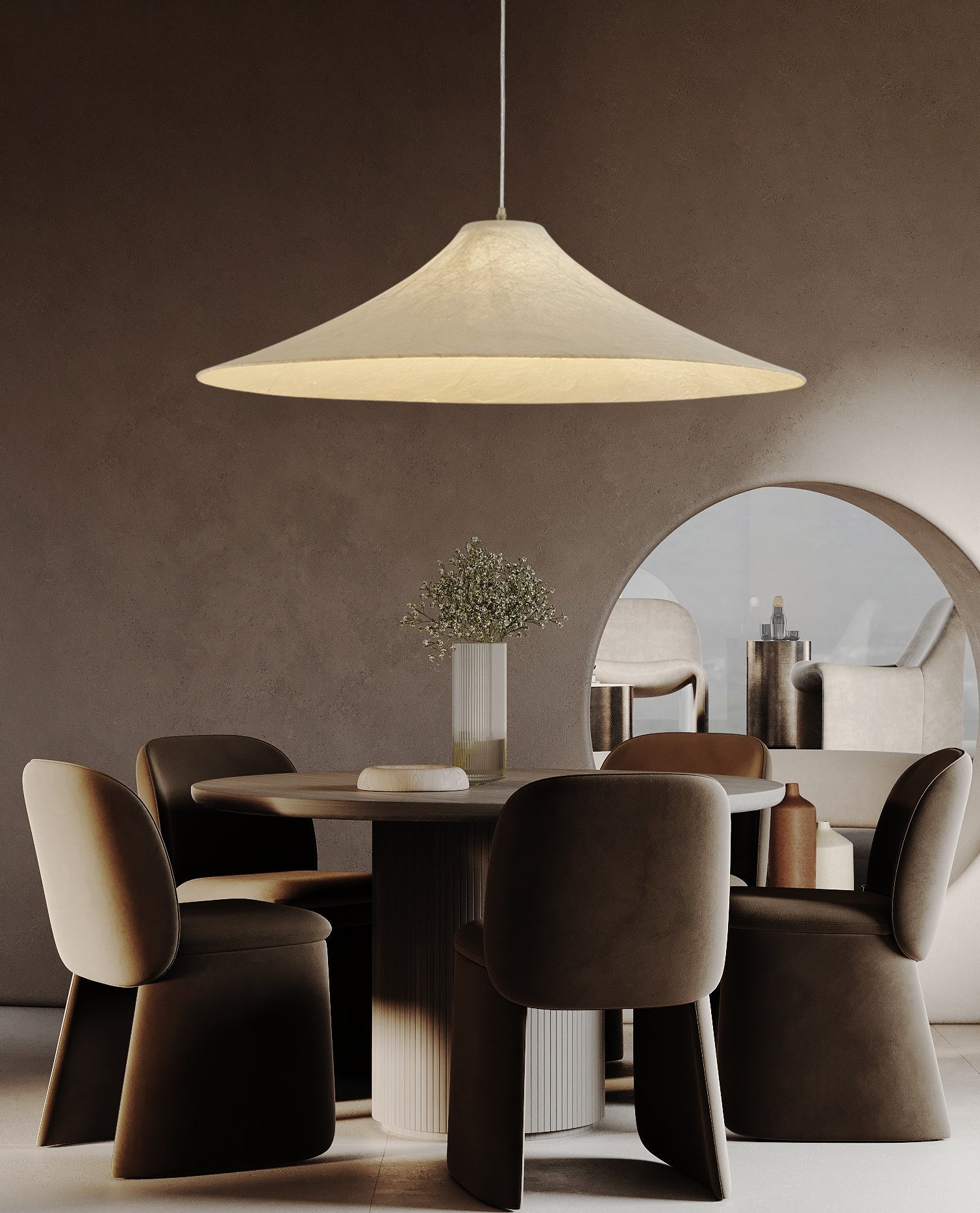 Abbotswell Modern Minimalist Natural Flat Metal Pendant Lamp - Letslighting