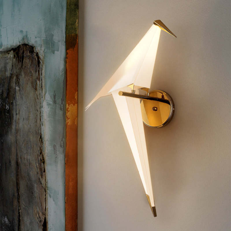 Arisha Art Déco Pájaro Metal/Acrílico LED Aplique de Pared Blanco