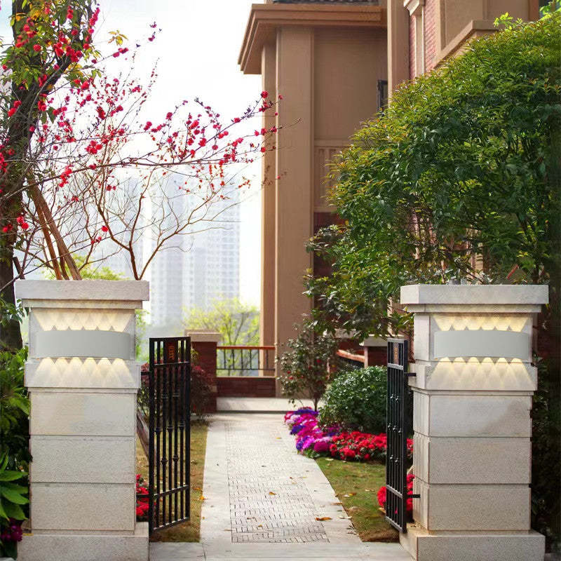 Ray Moderno Rectangular Metal/Acrílico Aplique de Pared Exterior