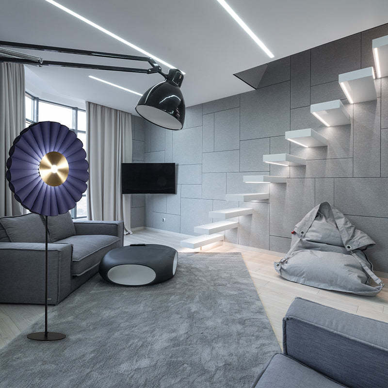 Mira Moderna Geométrica Metal LED Lámpara de Pie Blanco/Azul