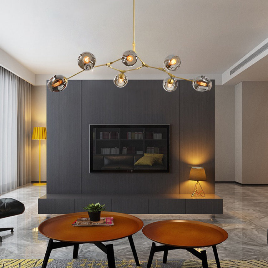 Valentina Diseño Molecular Bola Metal/Vidrio Lámpara Colgante Negra/Doroda