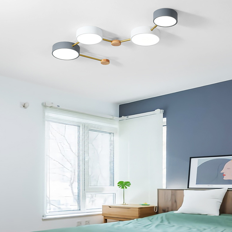 Arisha Moderno LED Plafón Blanco Gris Acrílico Largo Salón Dormitorio