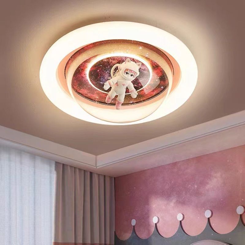 Aria Luz de Techo Colgante Astronauta Moderna Metal/Acrílico Rosa/Azul Dormitorio