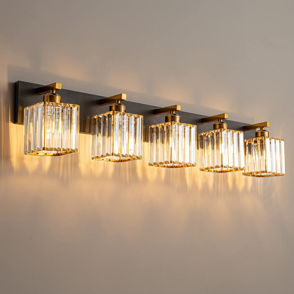 Kristy Vintage LED Metal/Cristal Aplique de Pared Para Espejo Dorado