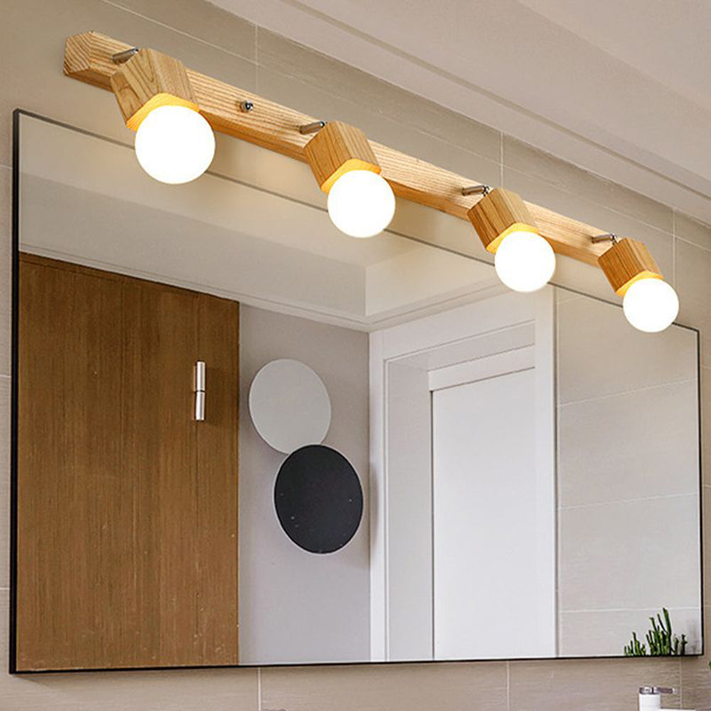 Arisha Natural Cuadrado Metal/Madera LED Aplique de Pared Madera