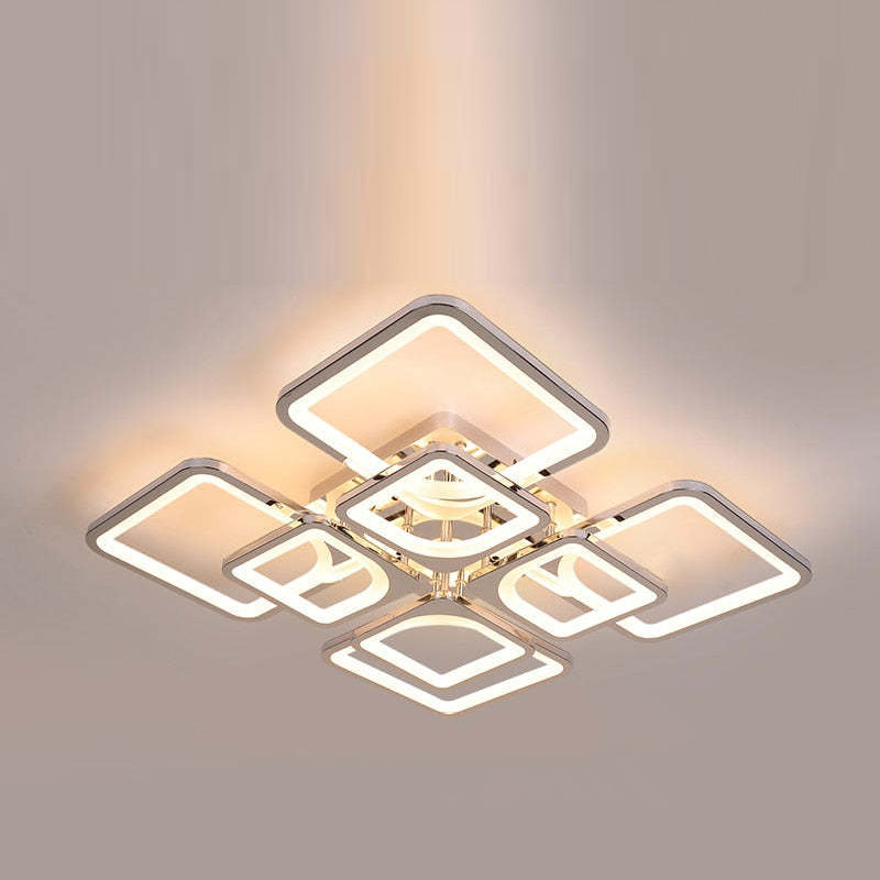 Arisha Moderna Cuadrada Metal LED Lámpara de Techo Blanca
