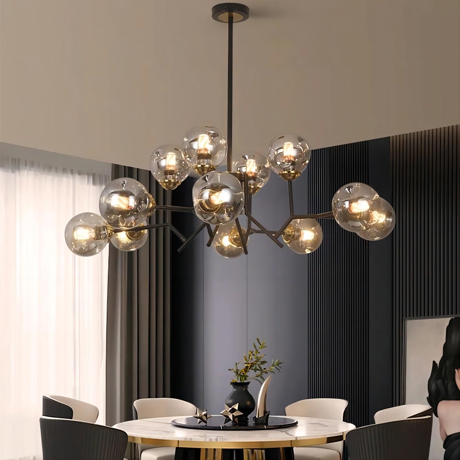 Valentina Moderno Nórdico Lámpara Colgante Metal Vidrio Salón Dormitorio