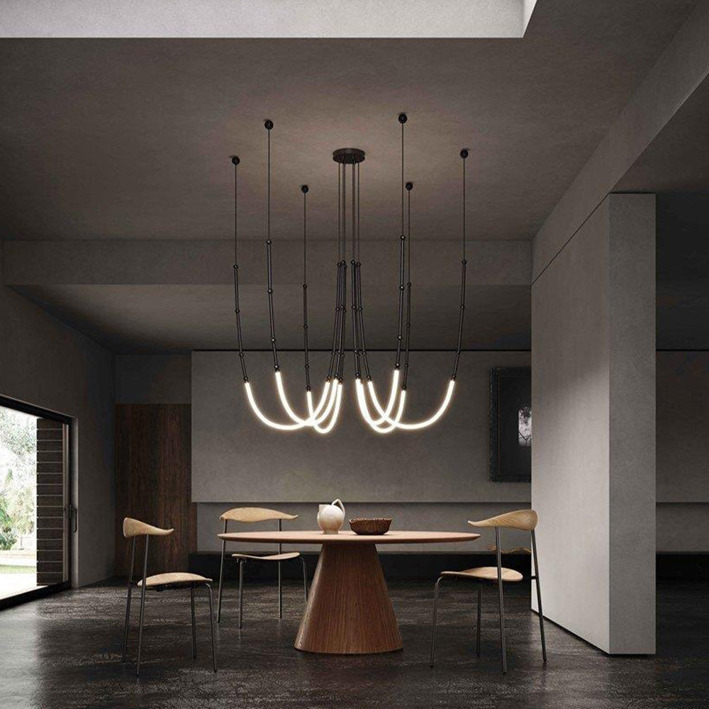 Arisha Moderna Minimalista Silicona/Metal Lámpara Colgante Negra
