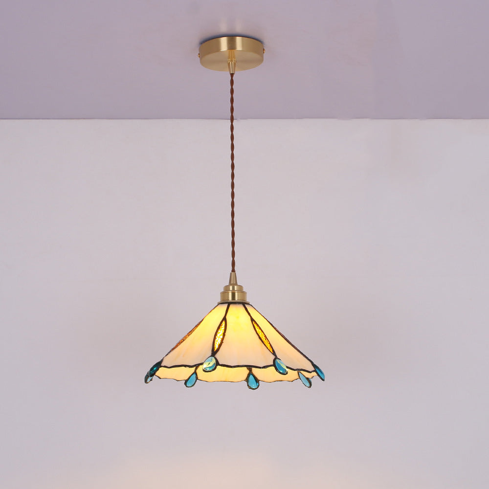 Tiffany Vintage Lámpara Colgante Metal/Vidrio Dormitorio/Salón/Corredor