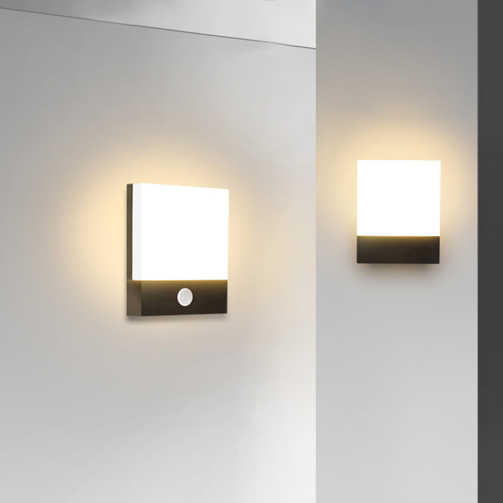 Ray Moderno Rectangular Metal Acrílico Aplique Exterior