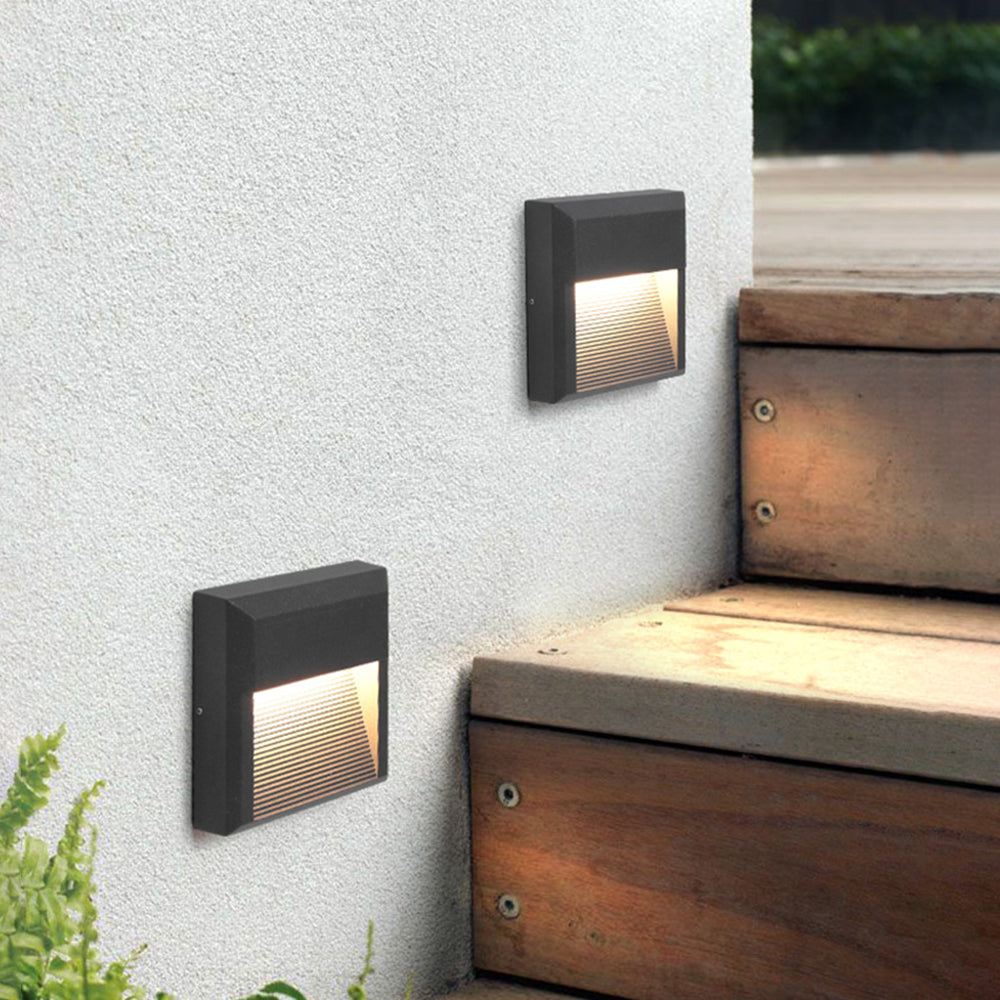 Ray Moderno Redondo Cuadrado Metal Aplique Exterior