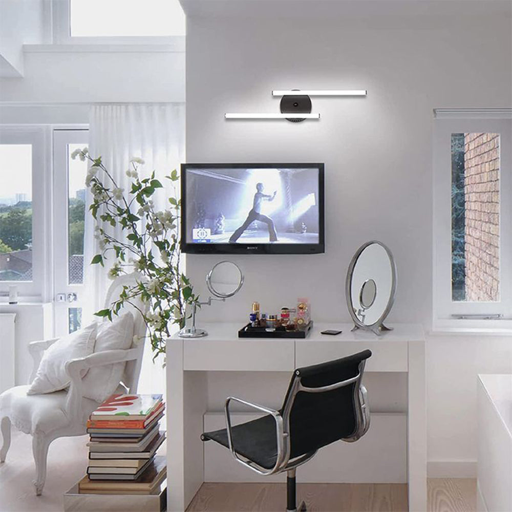 Arisha Moderno Minimalista Lineal Gel de Sílice/Metal Aplique de Pared Negro/Plata