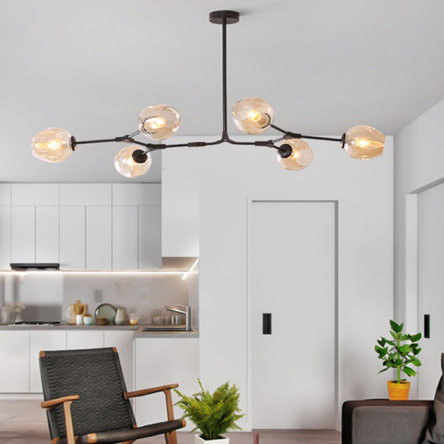 Valentina Diseño Molecular Bola Metal/Vidrio Lámpara Colgante Negra/Doroda