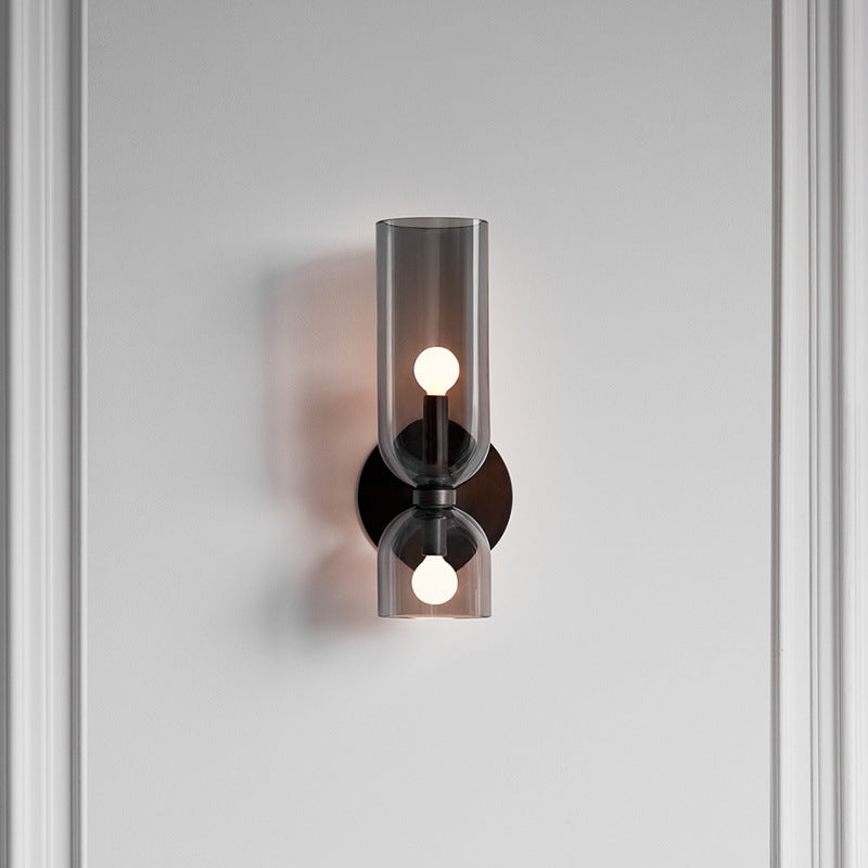 Valentina Lámpara de Pared de Vidrio para Dormitorio Azul/Gris/Blanco
