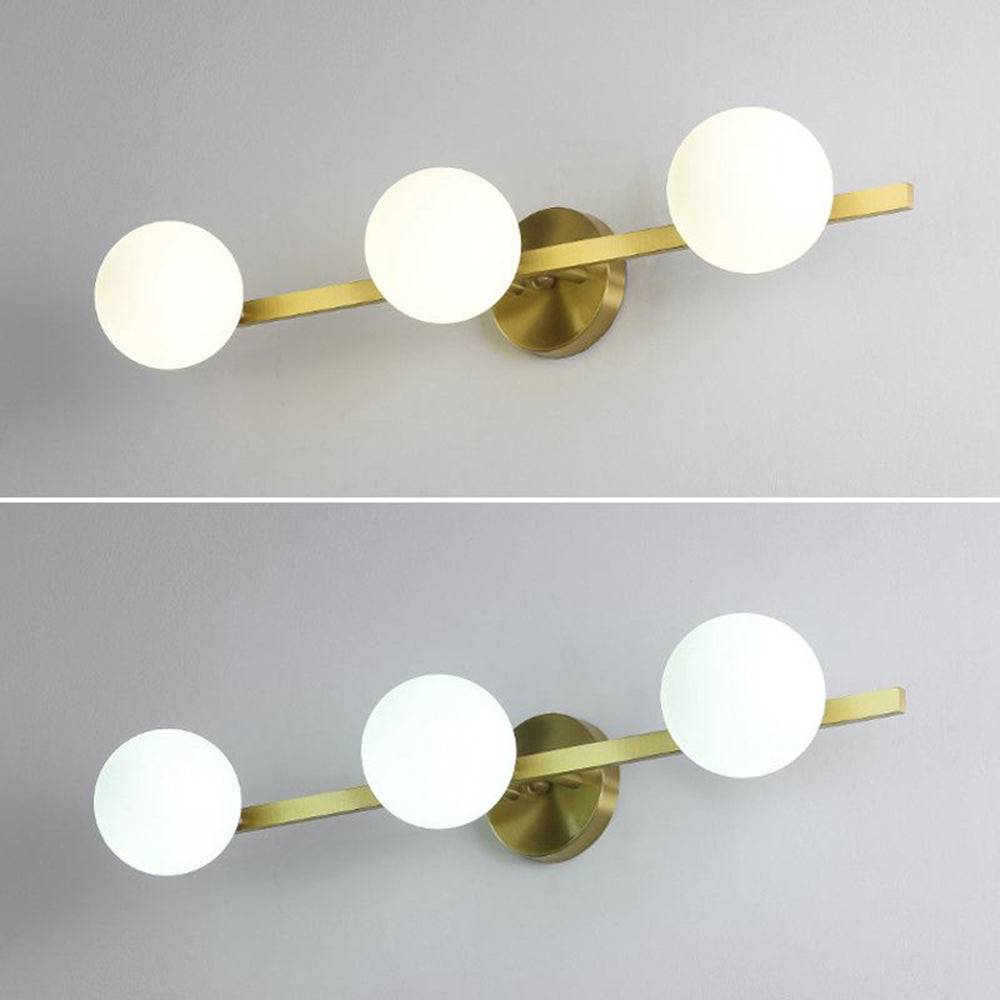 Valentina Natural Redondo Metal/Vidrio LED Aplique de Pared Dorado