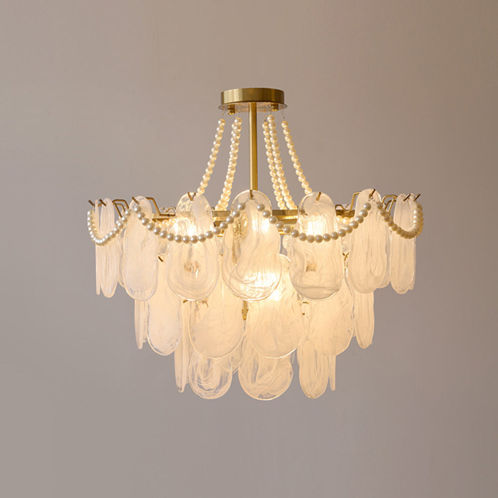 Kristy Antigua Metal/Vidrio Decorativa Lámpara Colgante Blanca