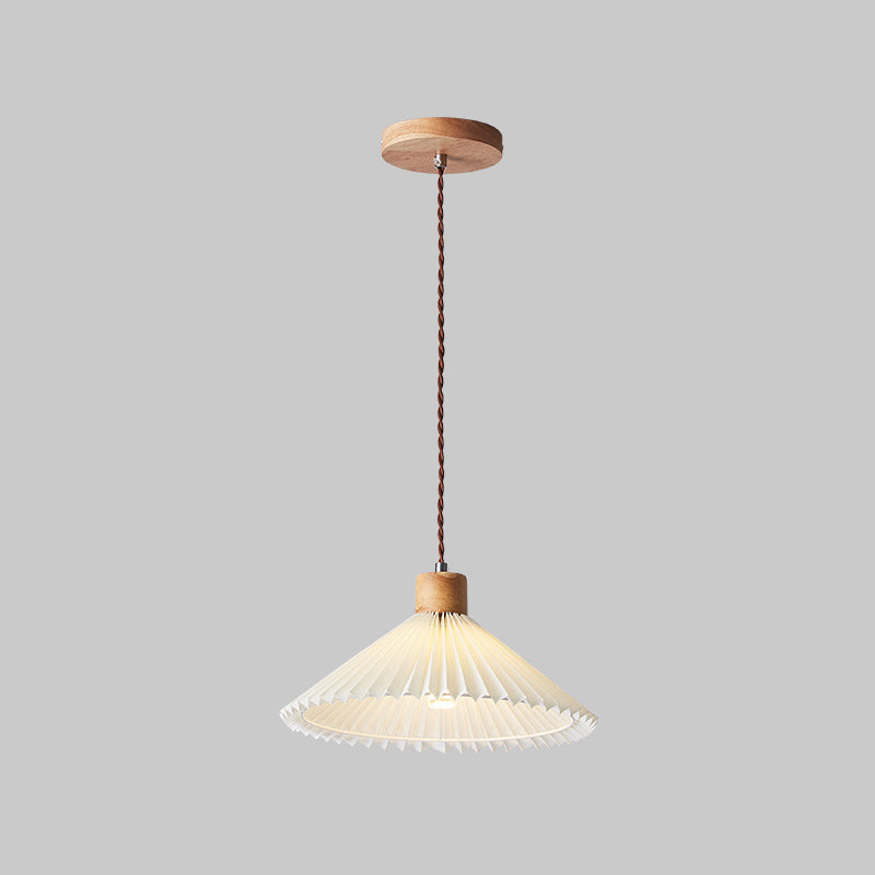 Muto Arte Paraguas Madera/PVC Lámpara Colgante Beige