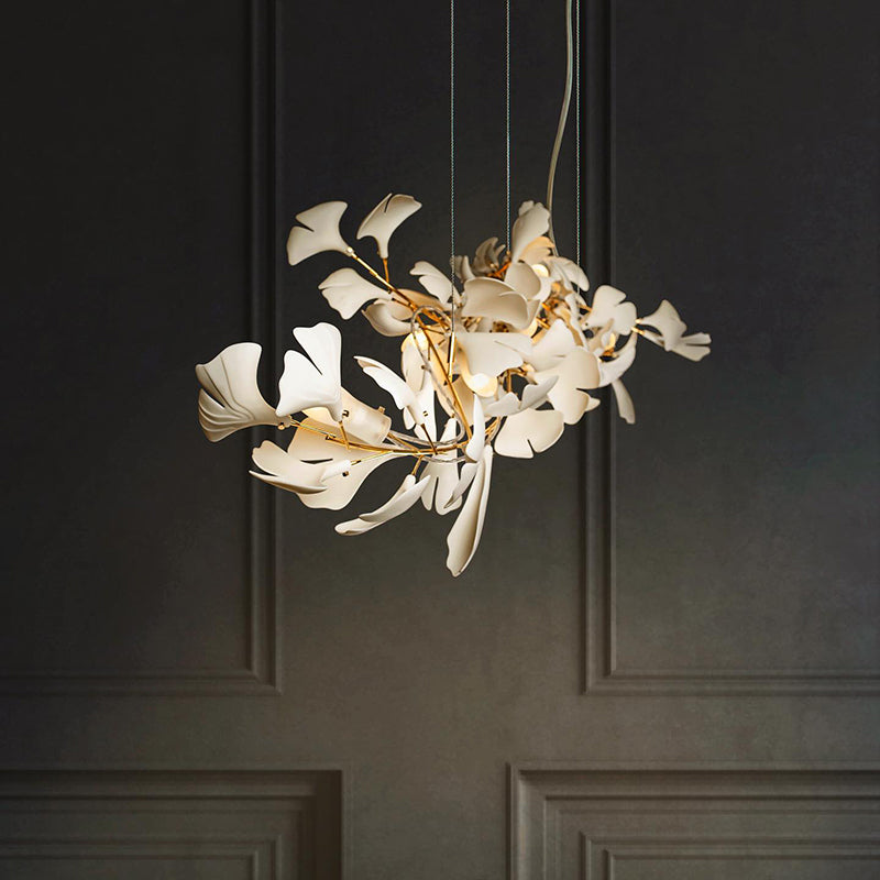 Olivia Diseño Ginkgo Biloba Acrílico/Metal Lámpara Colgante Dorada
