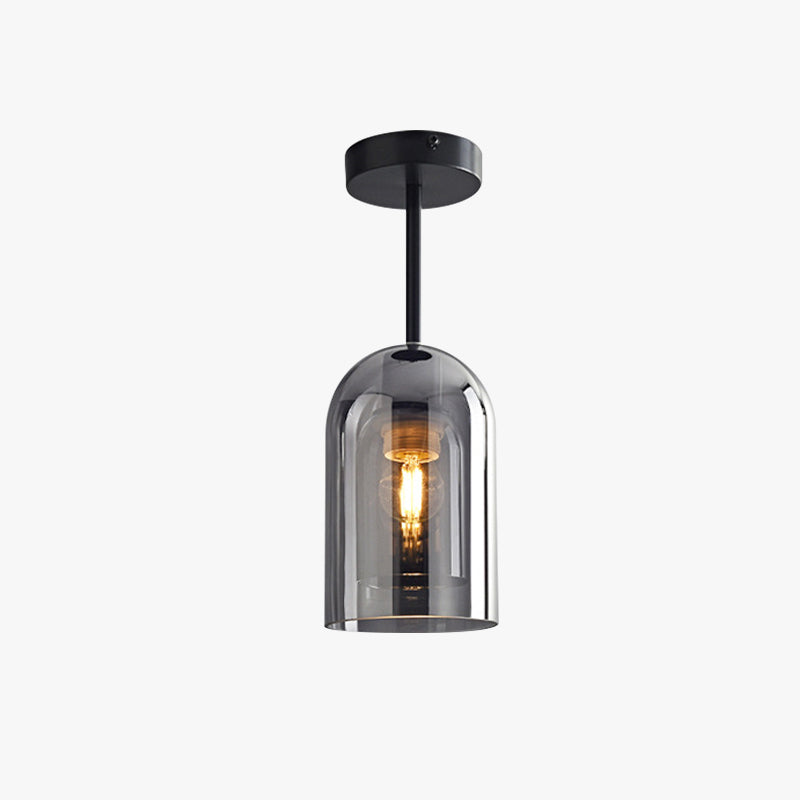 Arisha Moderna Geométrica Metal/Vidrio Lámpara de Techo Negra/Dorada
