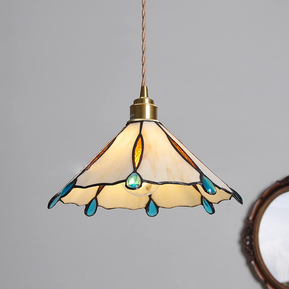 Tiffany Vintage Lámpara Colgante Metal/Vidrio Dormitorio/Salón/Corredor
