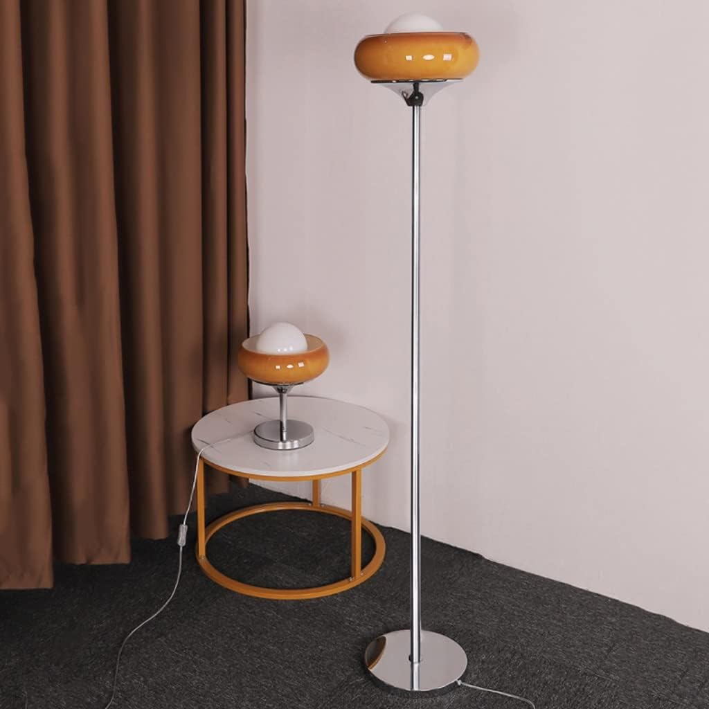 Mira Moderna Simple Metal/Vidrio LED Lámpara de Pie, Naranja