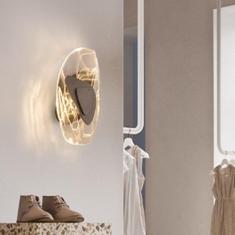 Arisha Moderno Nórdico Geométrico Acrílico Aplique de Pared Negro/Dorado