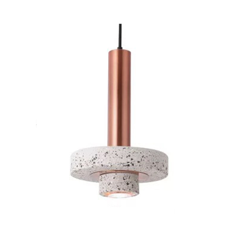 Arisha Moderna LED Redonda Metal/Piedra Lámpara Colgante Dorada